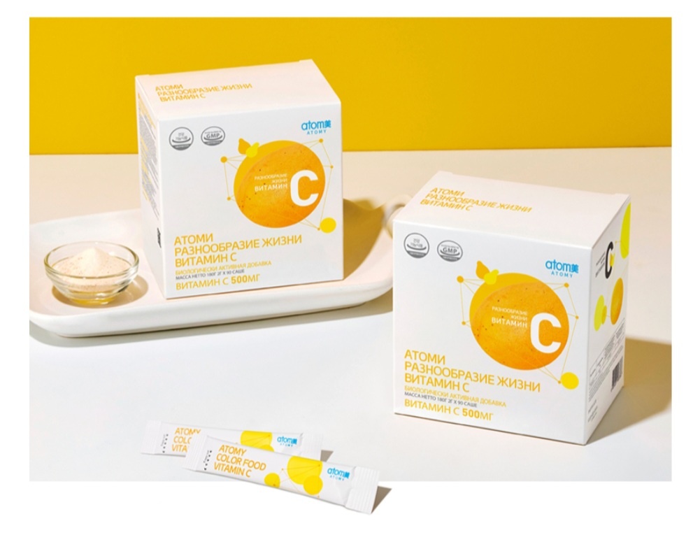 Витамин С в виде порошка, от Атоми. 1 стик=500мг. Южная Корея.