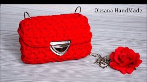 Модный клатч крючком из трикотажной пряжи. Мастер класс.  bag crochet