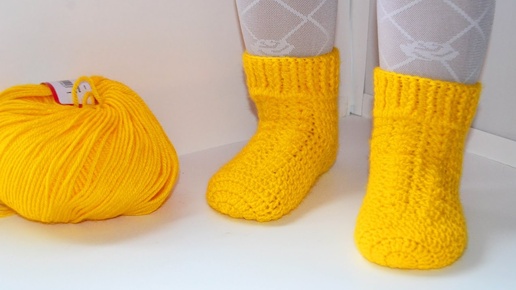 Мастер класс по вязанию детских носочков крючком. DIY socks crochet