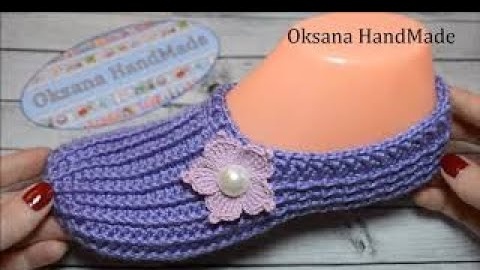 Домашние тапочки крючком. Мастер класс. Slippers crochet.