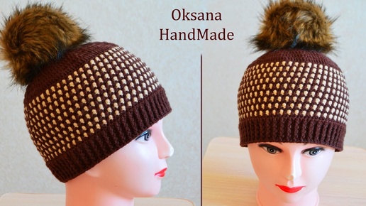 Шапка Унисекс крючком. Мастер класс. Crochet hat pattern