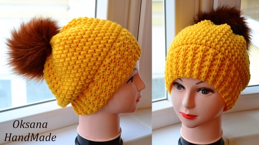 Связала ШАПКУ для себя, делюсь МАСТЕР КЛАССОМ. Hat crochet pattern