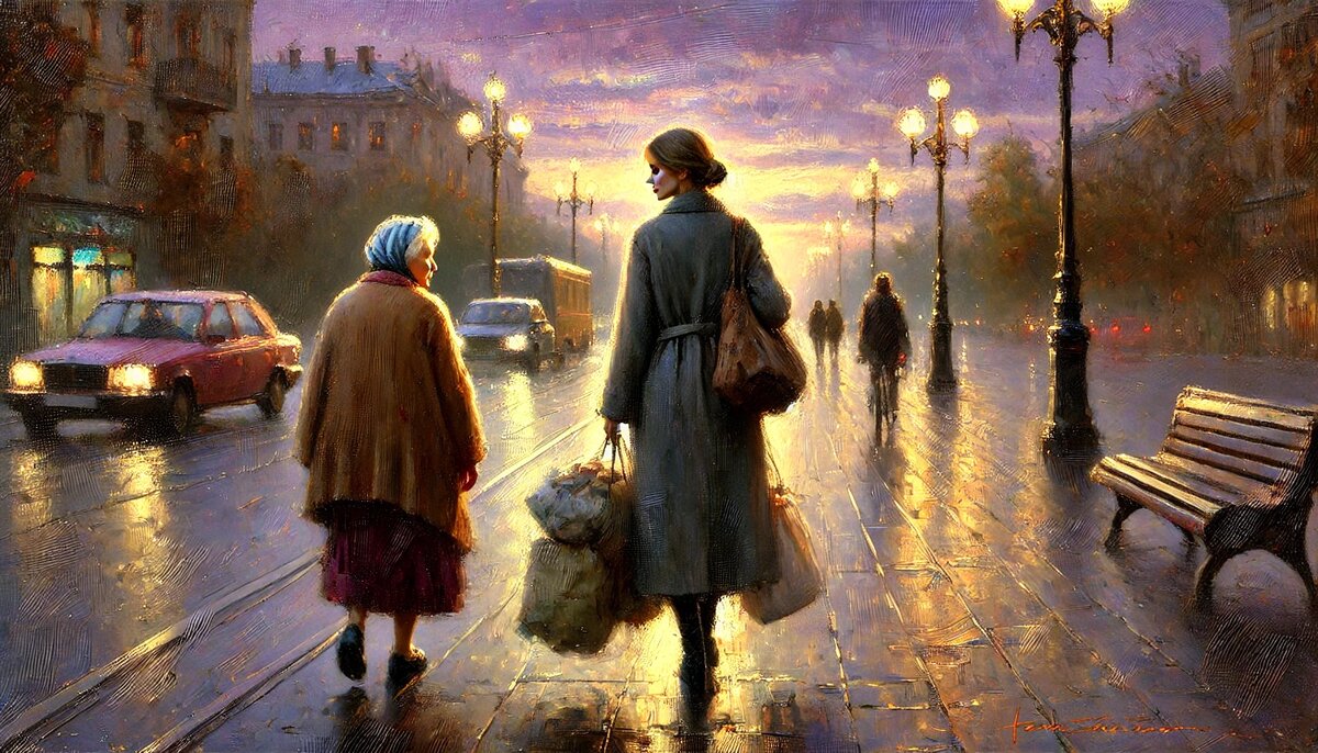 Она открыла дверь подъезда, помогла бабе Зине занести сумки.