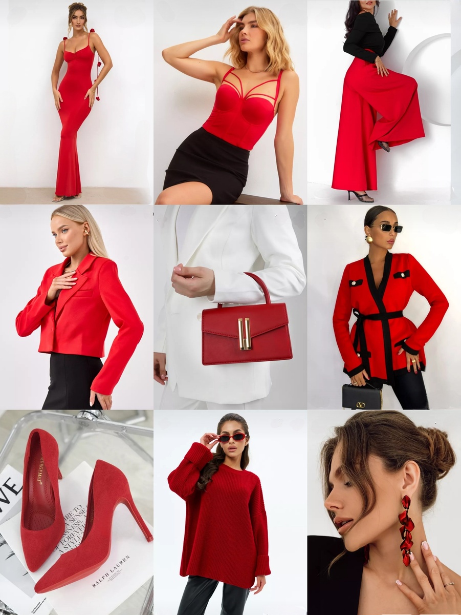 Подборка в красной цвете с Wildberries 