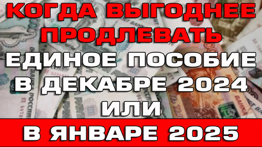 Когда выгоднее продлевать Единое пособие в Декабре 2024 или Январе 2025