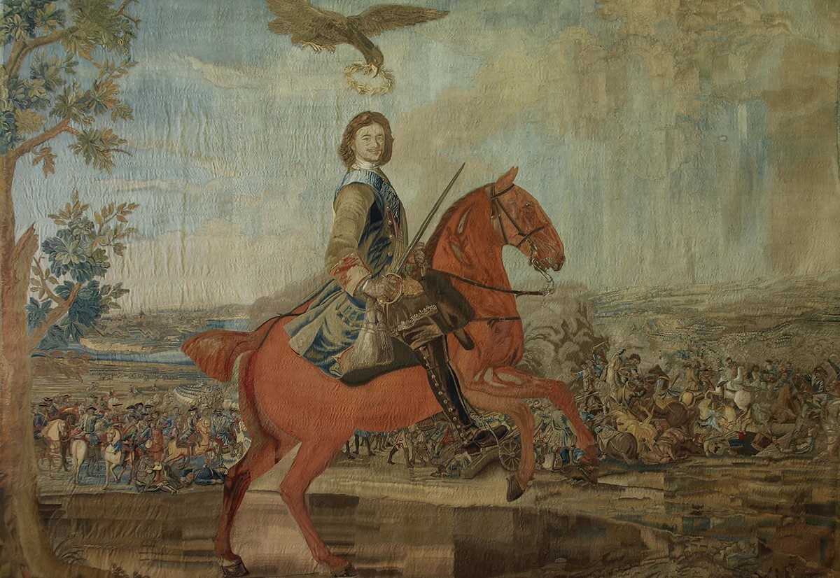 Шпалера "Полтавская битва" 1764 года. Источник фото: Виртуальный русский музей https://rusmuseumvrm.ru/