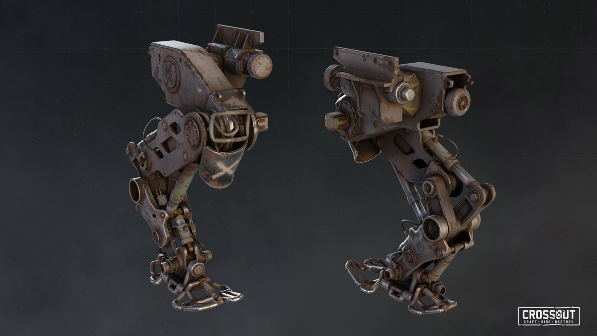 Робо-нога «Фламинго»
Редкость: особая. ОМ: 400.
Макс. скор. ходовой: 80 км/ч.
Грузоподъемность: +4310 кг.
Мощность кабины: -40%.
15% сопротивления взрывному урону, 20% сопротивления таранному урону и 30% сопротивления контактному урону.
Прочность: 1200 ед.
Масса: 1400 кг.