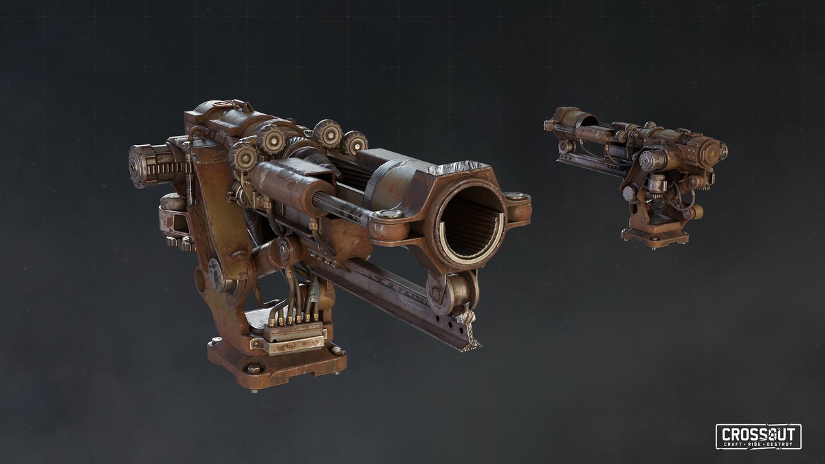 Гранатомет «Забойщик»
Редкость: легендарная.
ОМ: 2400.
Стреляет медленными снарядами, летящими по баллистической траектории. При попадании снаряд распадается на 6 частей, которые взрываются в пределах небольшой области. Если удерживать кнопку выстрела у снаряда появится урон от попадания и пробивная способность, снаряд не разделится при попадании и будет обладать увеличенной точностью и эффективной дальностью.
Боезапас: 16 шт.
Прочность: 525 ед.
Расход энергии: 12 ед.
Масса: 720 кг.
Перк: за каждые 2 вражеские детали, задетые взрывом, урон следующего выстрела увеличивается на 4%. Максимальный бонус составляет 32%.