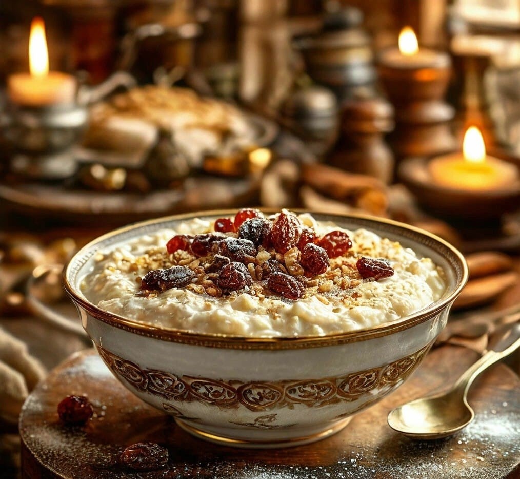 Овсяная каша с изюмом и творогом