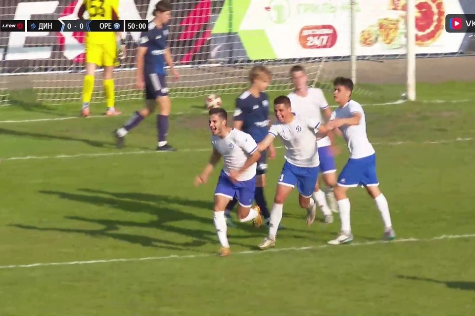    Единственный гол забил Зарецкий. Фото: скриншот прямой трансляции сообщества LEON — Вторая Лига | Дивизион Б