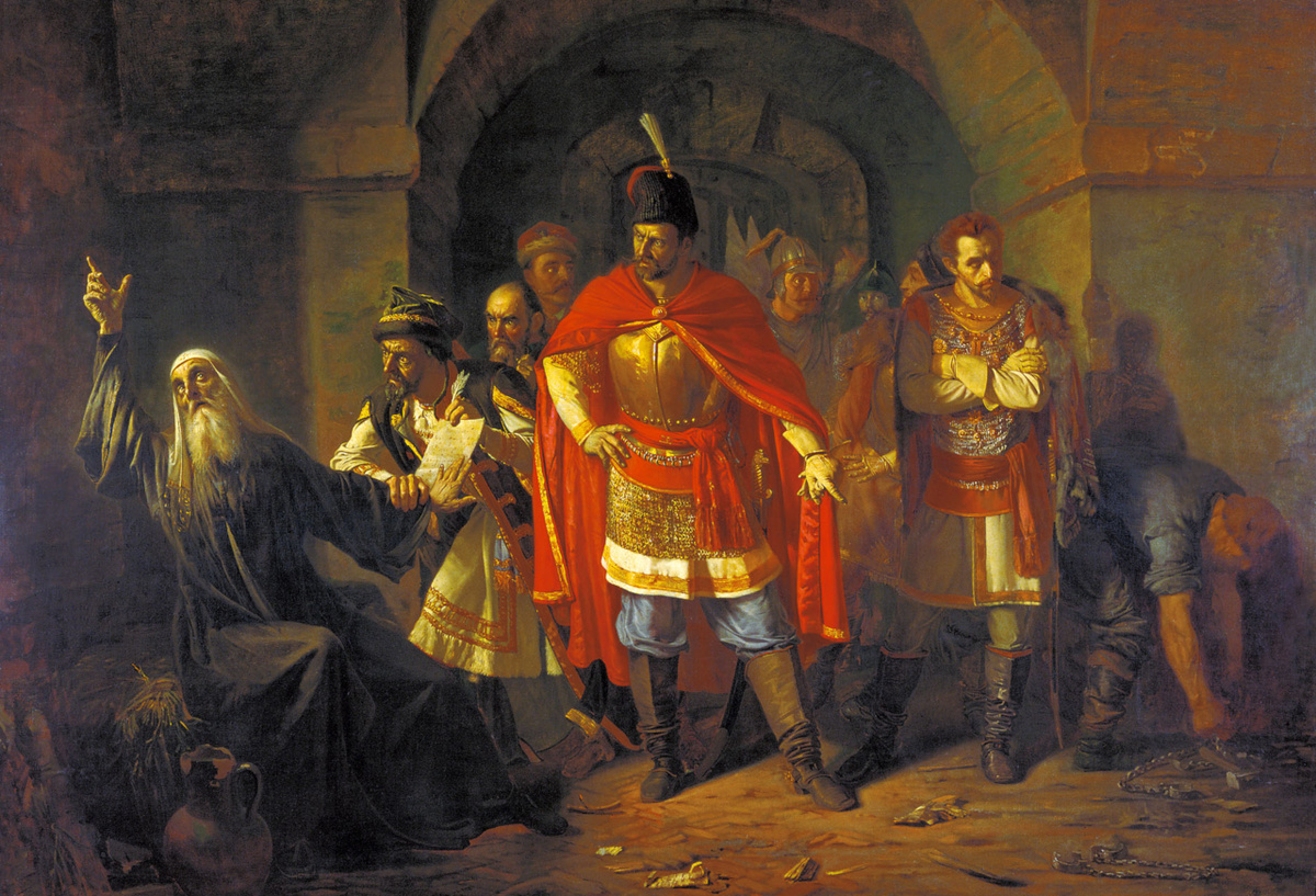 Художник Павел Чистяков «Патриарх Гермоген в темнице отказывается подписать грамоту поляков».1860