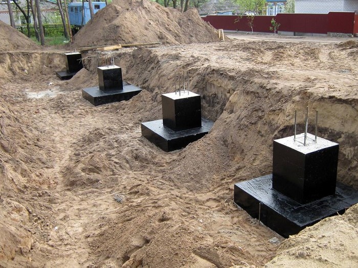Рис. 1 Столбчатый фундамент 