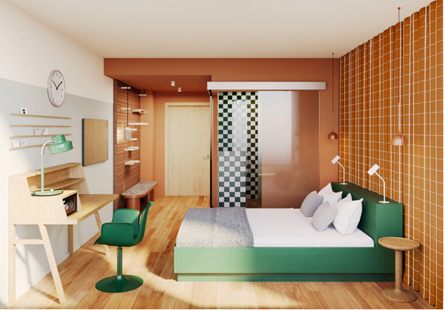 Визуализация номера категории HOBO ROOMS