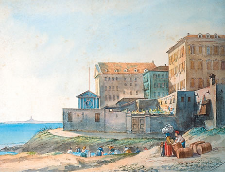 Антуан Трашель «Набережная дю Миди и Итальянский театр в Ницце»