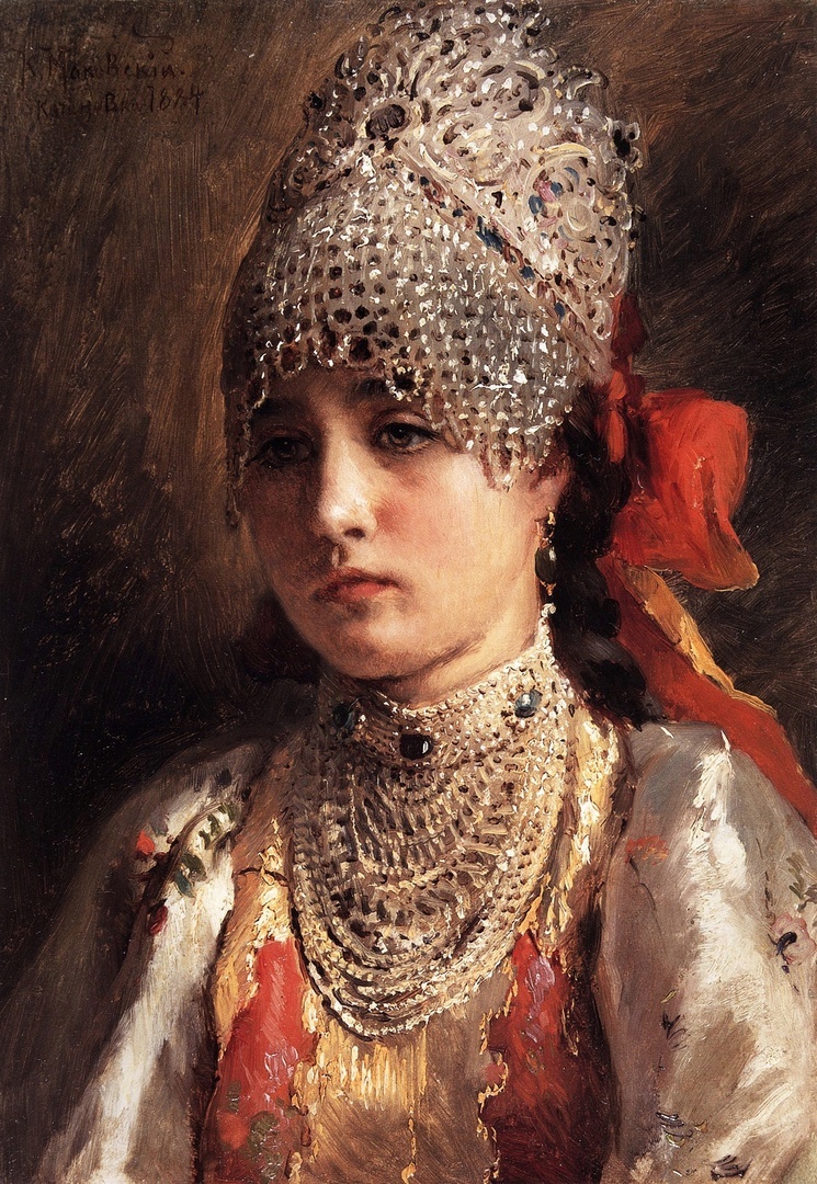 "Боярышня", художник Маковский Константин Егорович