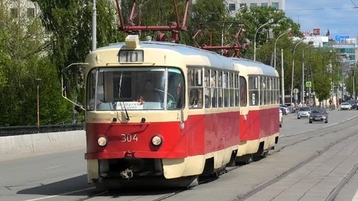 Трамваи Екатеринбурга Tatra T3SU СМЕ №304/305 по 10, СМЕ №331/332 по 14 и Tatra T6B5SU №738 по 21