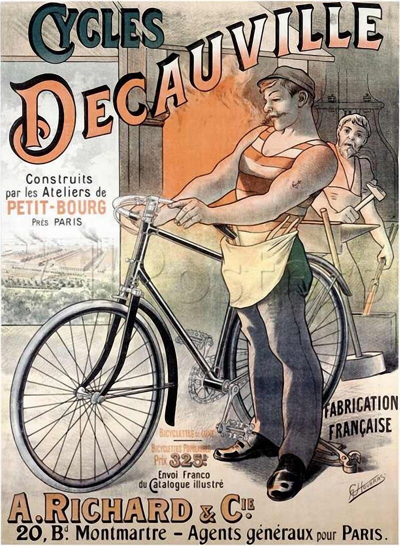 Рекламный плакат велосипеда, 1892 год.