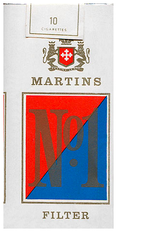 "Martins No.1" Filter. Замбия, 1980-е годы. 10 штук с фильтром в мягкой упаковке. Производитель: "Central Cigarette Manufacturers", владелец торговой марки: "Rothmans".
