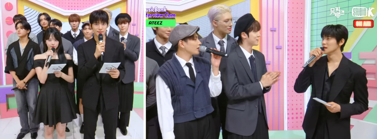 Мун Сан Мин как ведущий  Music Bank с Ateez