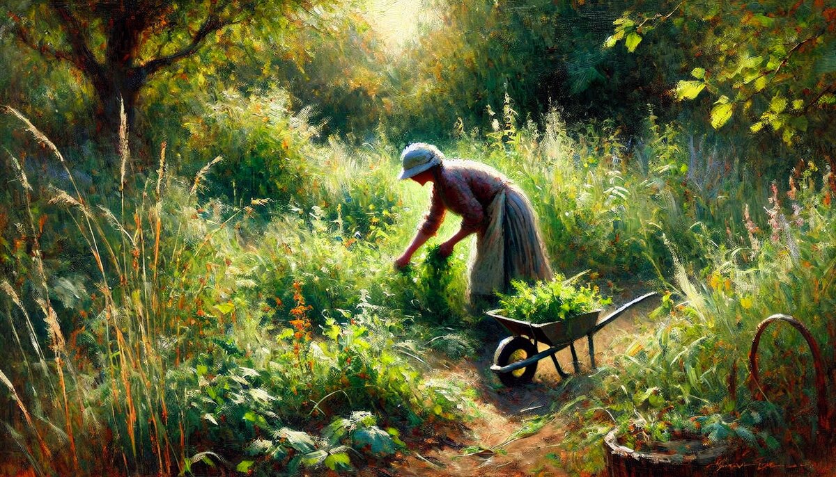 Она выпрямилась и окинула взглядом заросший участок. 