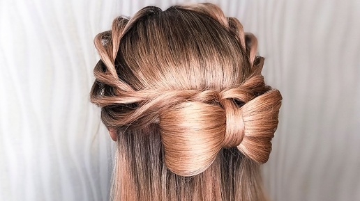 🌿Прически на 1 Сентября / Последний Звонок Пошагово🌿Бант из волос 🌿HAIR BOW TUTORIAL🌿 ©LOZNITSA