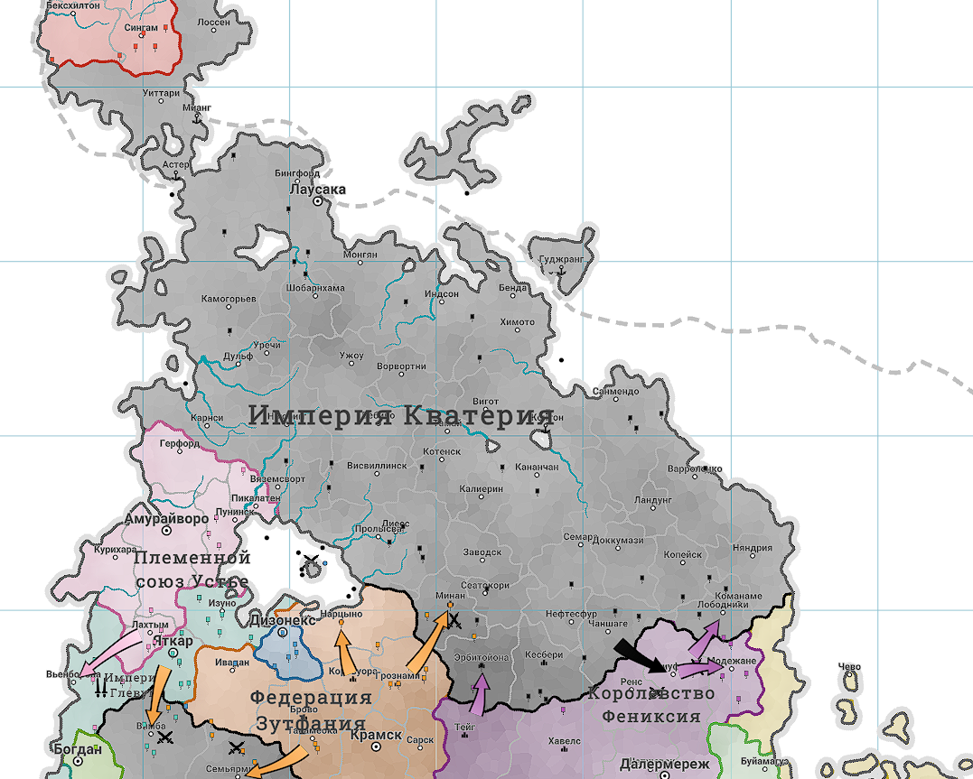 Карта юго-запада на конец 5 года.