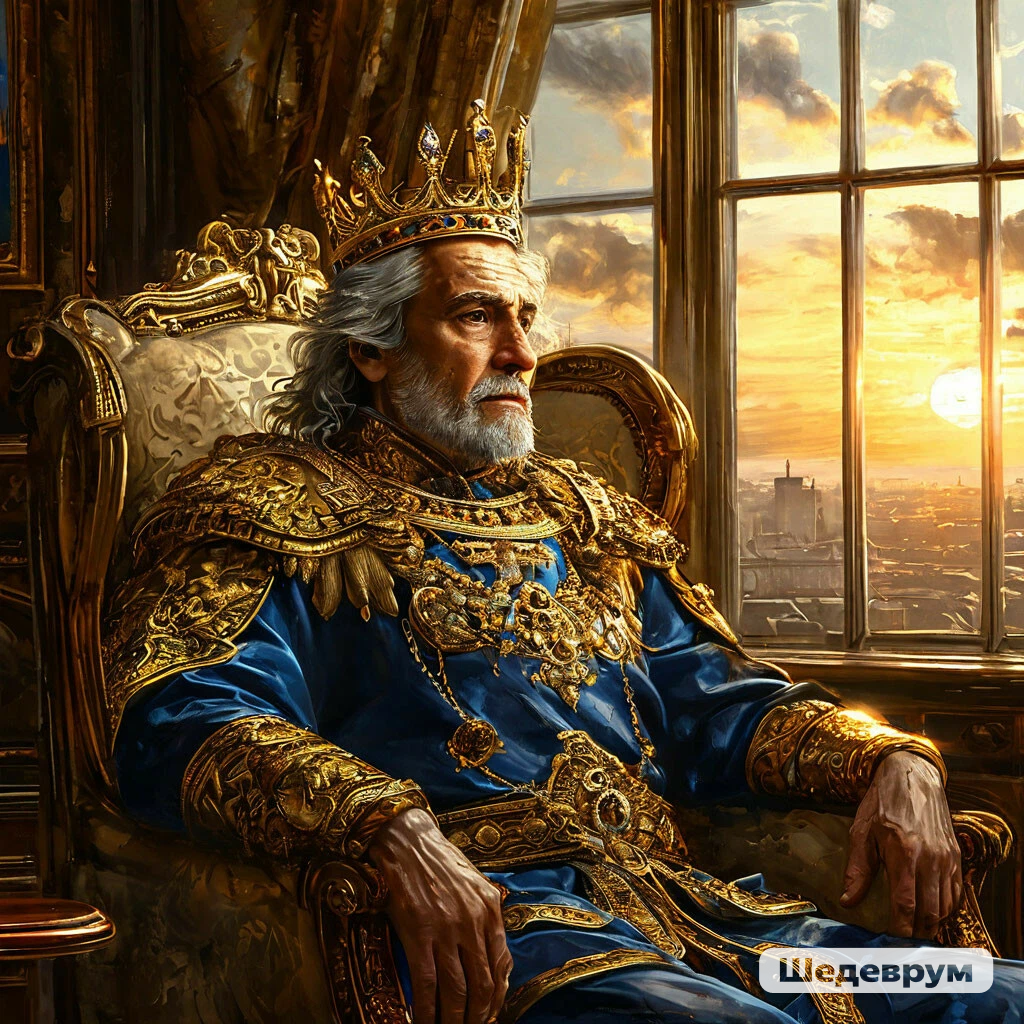 Король Фореза наблюдает на заревом на горизонте из окон своего замка. Армия империи уже студится в ворота его стоилцы.