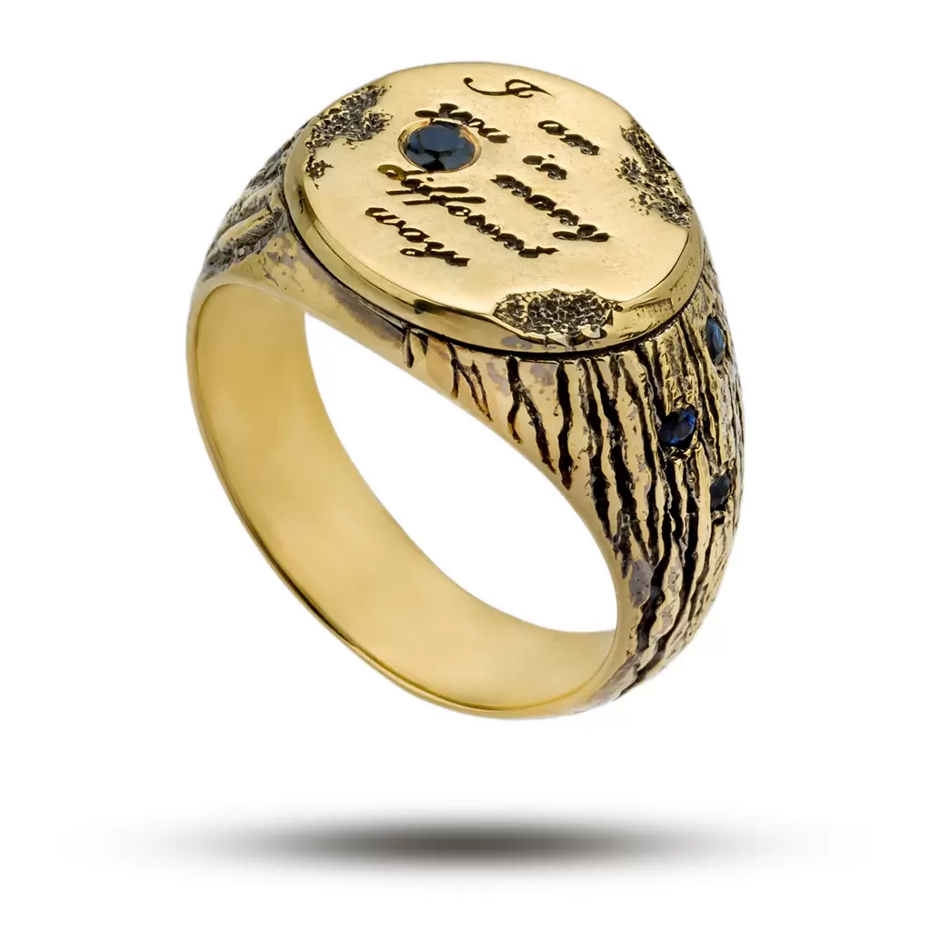 Кольцо из золота 585 пробы с сапфиром корундом D&G1Ж071