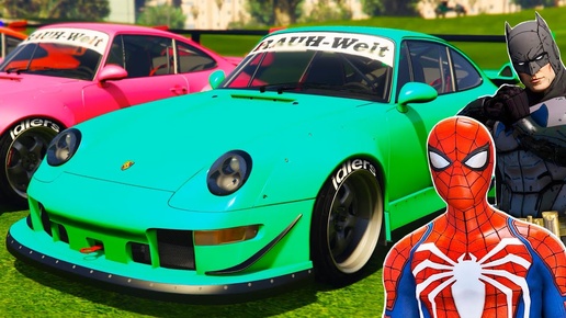 GTA V Epic New Stunt Race For Car Racing Challenge by Trevor and Shark spider-man