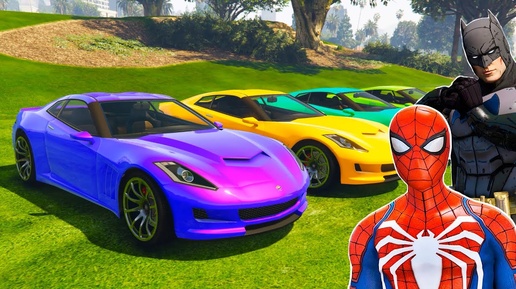 GTA V Epic New Stunt Race For Car Racing Challenge by Trevor and Shark spider-man