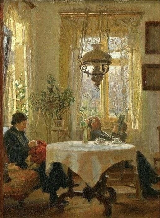 «Солнечная комната» — картина датского художника Лаурица Туксена, написанная в 1853 году.

На полотне изображена просторная светлая комната, наполненная солнечными лучами. Яркие блики на полу создают атмосферу уюта и тепла. В центре комнаты расположен стол, покрытый белоснежной скатертью, на котором стоят вазы с цветами. На переднем плане картины изображены хозяин и хозяйка, которые наслаждаются тишиной и солнечным светом.

Картина выполнена на холсте маслом, размеры — 40×30 см.

В настоящее время картина находится в частной коллекции.
