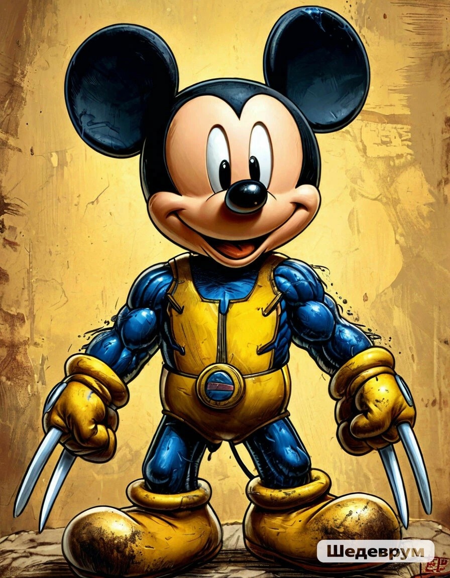 Микки Маус в костюме Росомахи