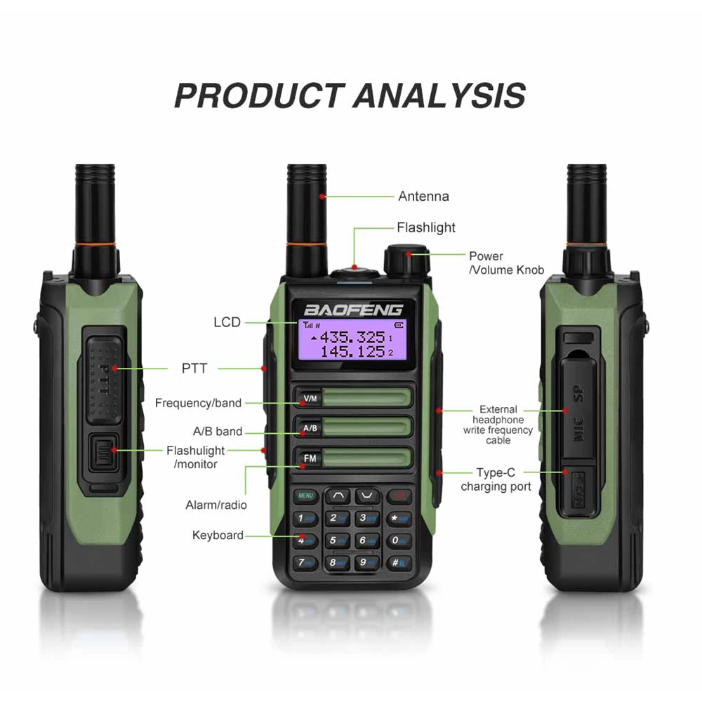 Рис. 2 Baofeng-16Pro. Эта модель интересна тем что может быть как 2х диапазонной так и 3х диапазонной.