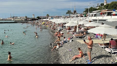 СОЧИ / Пляж 🏝️ Маяк / Навагинская / Бархатный сезон / Толпы туристов