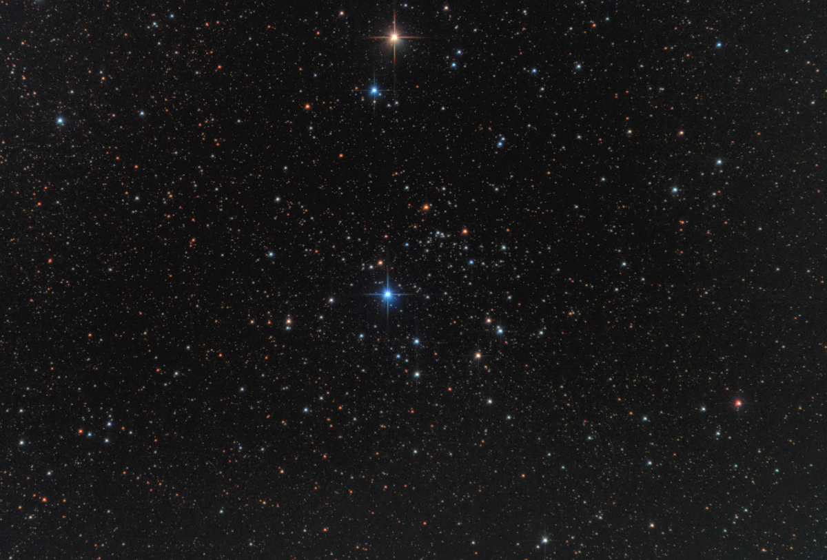 Рассеянное звёздное скопление NGC 6885.
Снято в г. Воскресенск (д.Городище) 26.07.2024, через телескоп Sky-Watcher BK P2001 HEQ5 Pro на камеру ZWO ASI294MC Pro 
Сложено 20 кадров по 60 секунд
