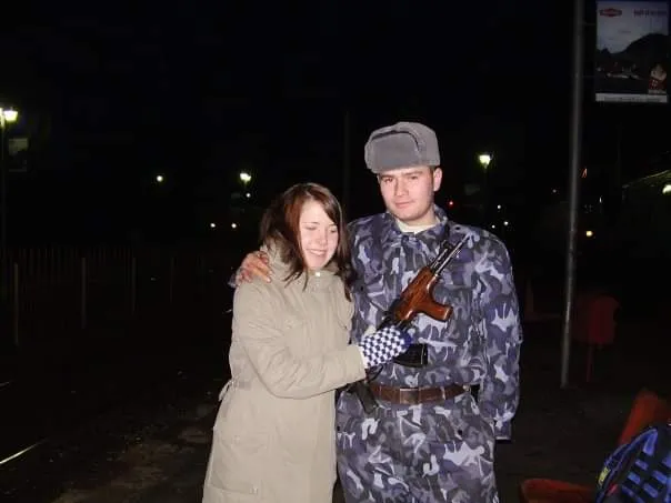 Я с нашим вооруженным Ангелом-Хранителем, фото автора