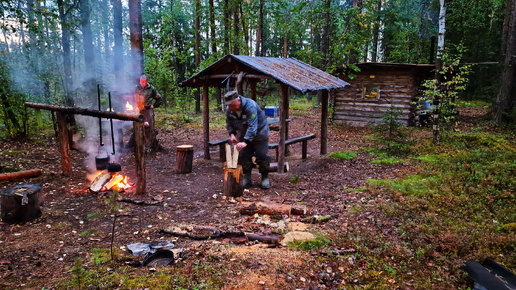 Живем в тайге. У парней уничтожили тачки! Драный окунь на огне с дымком.