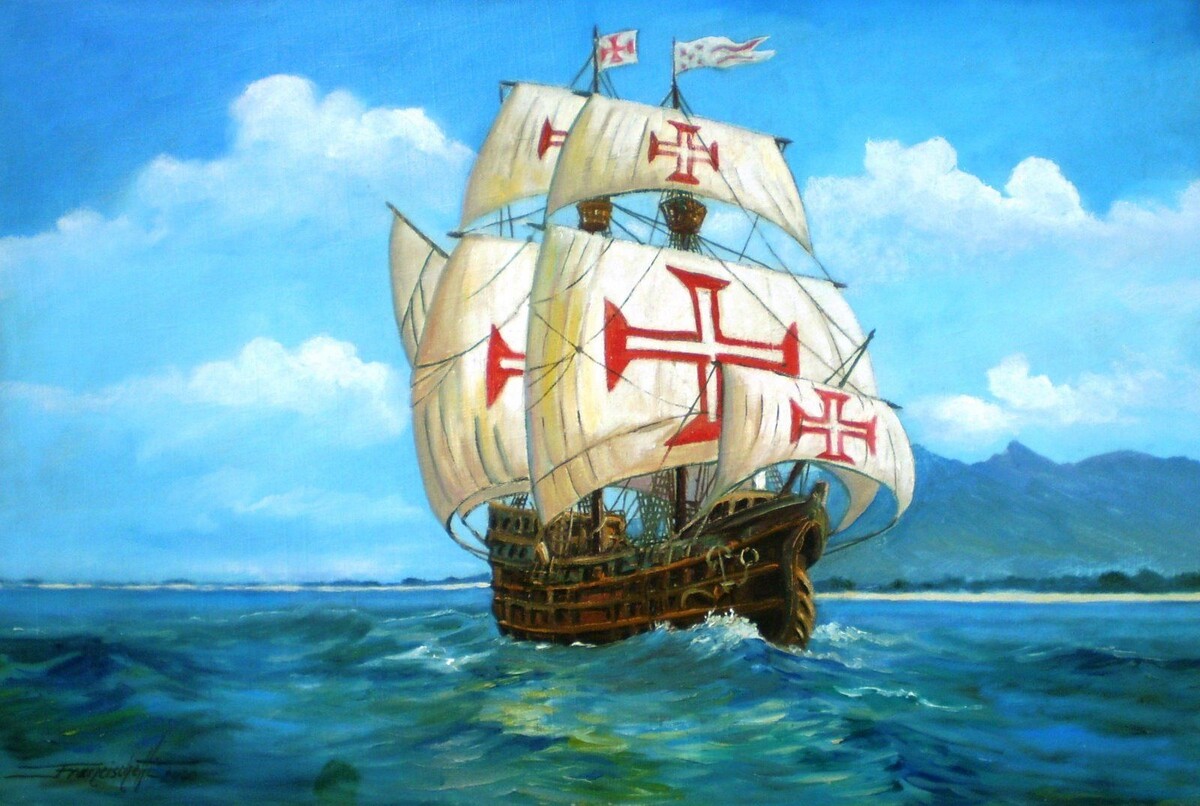 Португальский корабль 16 века.