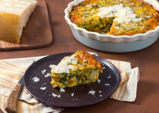 Сырный пирог из тыквы с овощами.