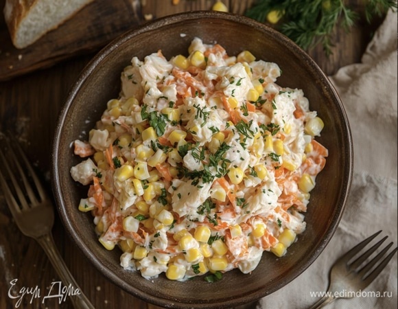 Крабовый салат с морковью по-корейски