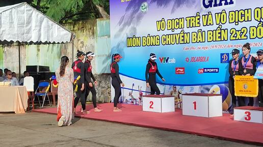 The award ceremony of the junior tournament. Beach volleyball. Can Tho. Vietnam. 23/09/2024