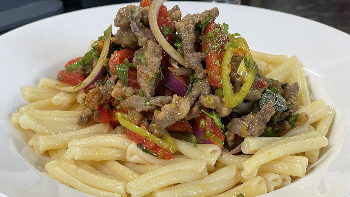 Макарошки с говядиной