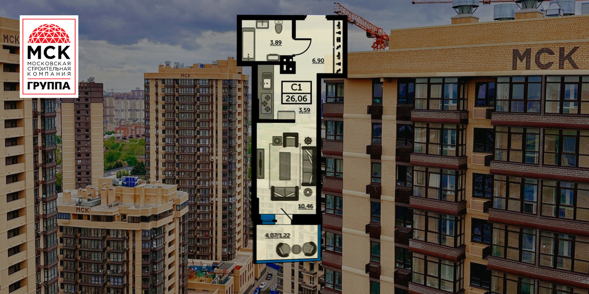 Студия с отделенной кухней в ЖК «Сердце Ростова 2» как выгодная инвестиция