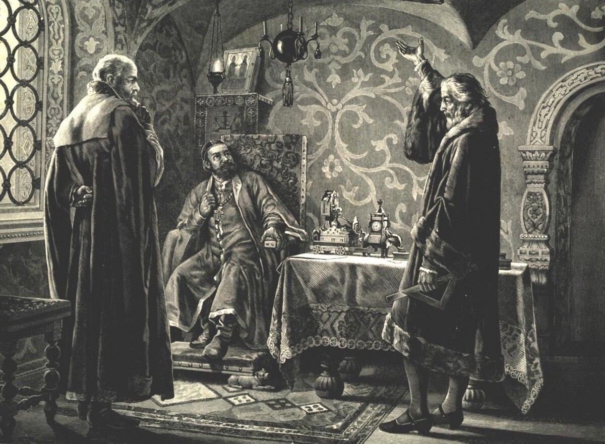 Н.В.Неврев. «Борис Годунов выслушивает предсказание астролога»