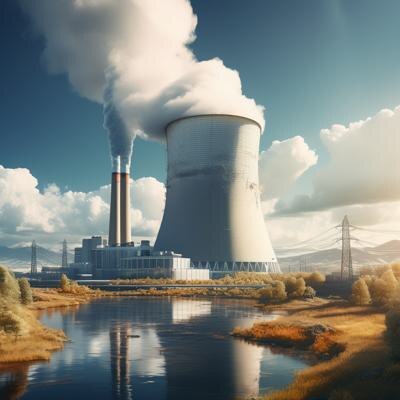 Типичный вид атомной электростанции 