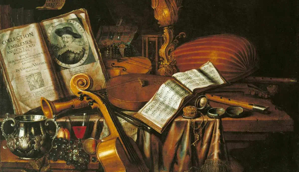 Натюрморт с томом эмблем Уиттера , Эдвард Кольер , 1696 г., галерея Тейт, Лондон