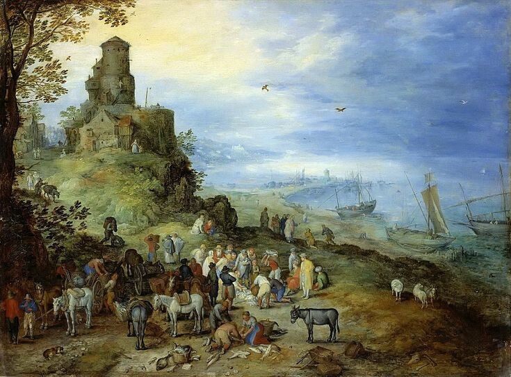 Питер Брейгель Старший. «Пейзаж с Христом и апостолами»