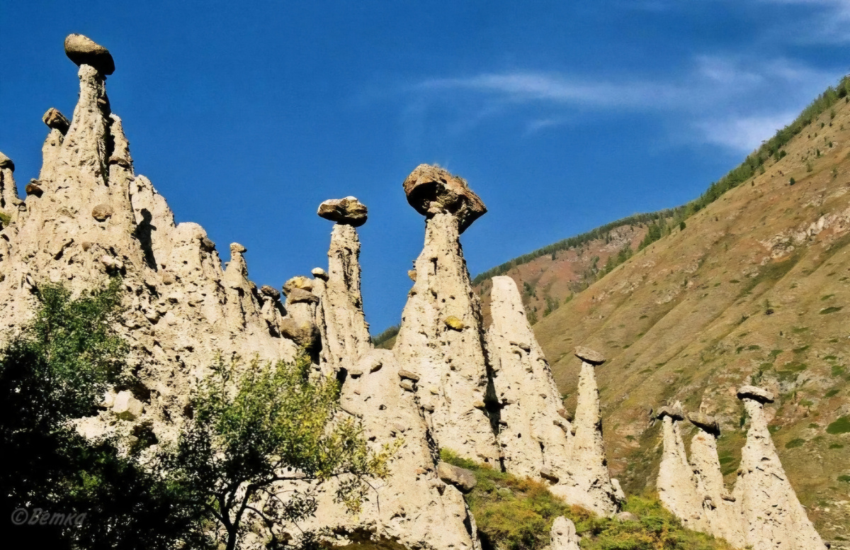Урочище Аккурум, Каменные грибы, Горный Алтай