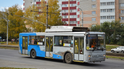 Троллейбус СТ-6217М-4136. Покатушки по Барнаулу.