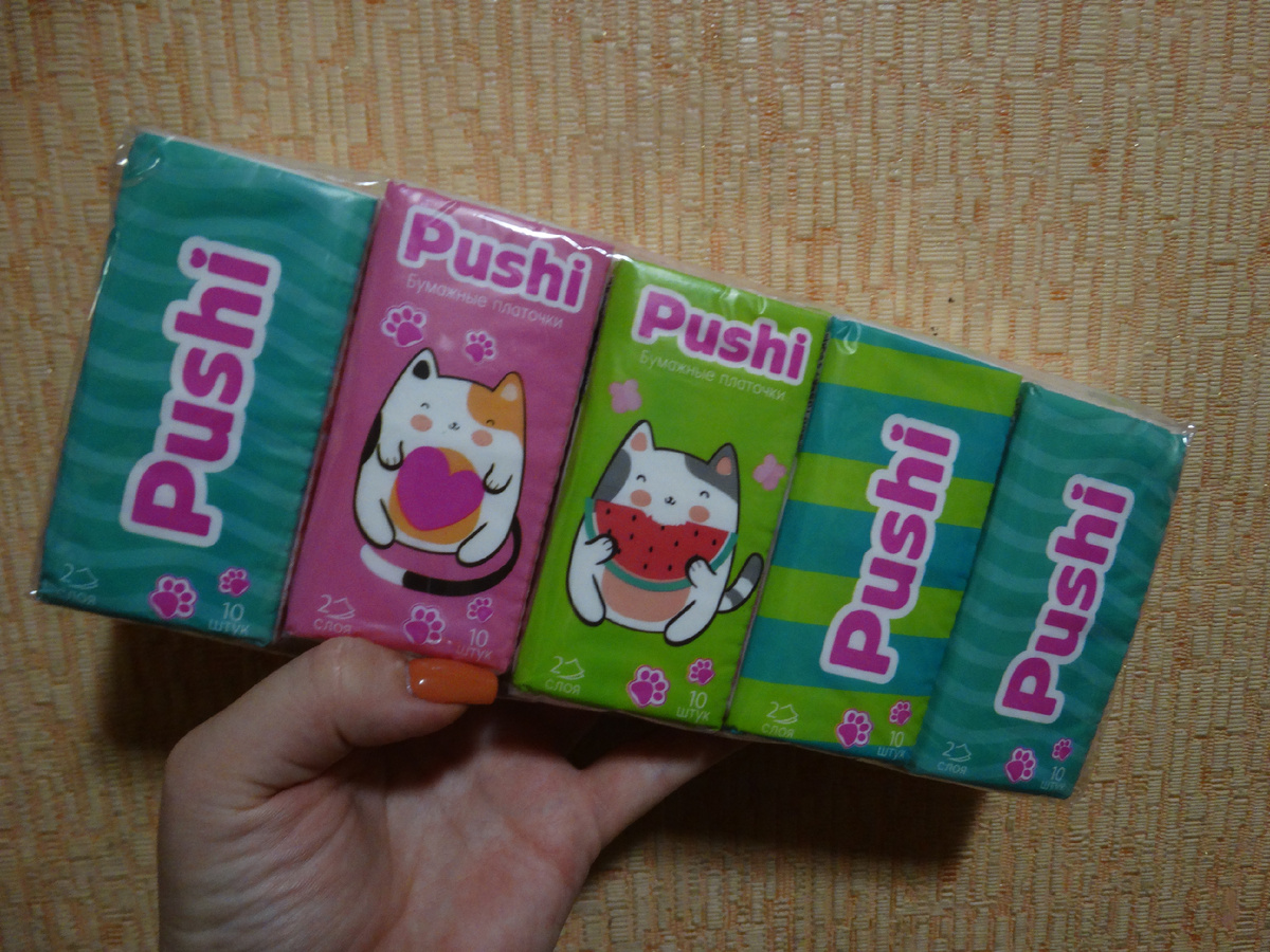 Бумажные платочки Pushi Светофор отзывы